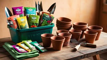 A gardening supply kit as closing gifts for new home buyers