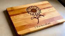 A personalized cutting board as closing gifts for new home buyers