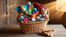 A pet gift basket as closing gifts for new home buyers