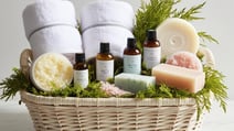 A spa day gift basket as closing gifts for new home buyers