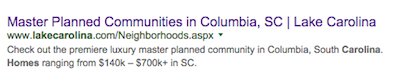 master planned communities google search results